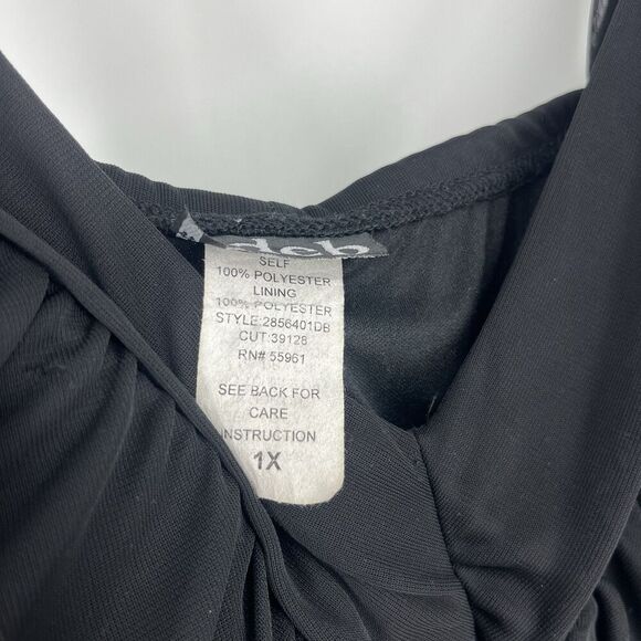 Y2K Vintage Deb Dress Size 1X Black Mesh Whimsigoth Flowy Grunge Sleeveless - Picture 5 of 8